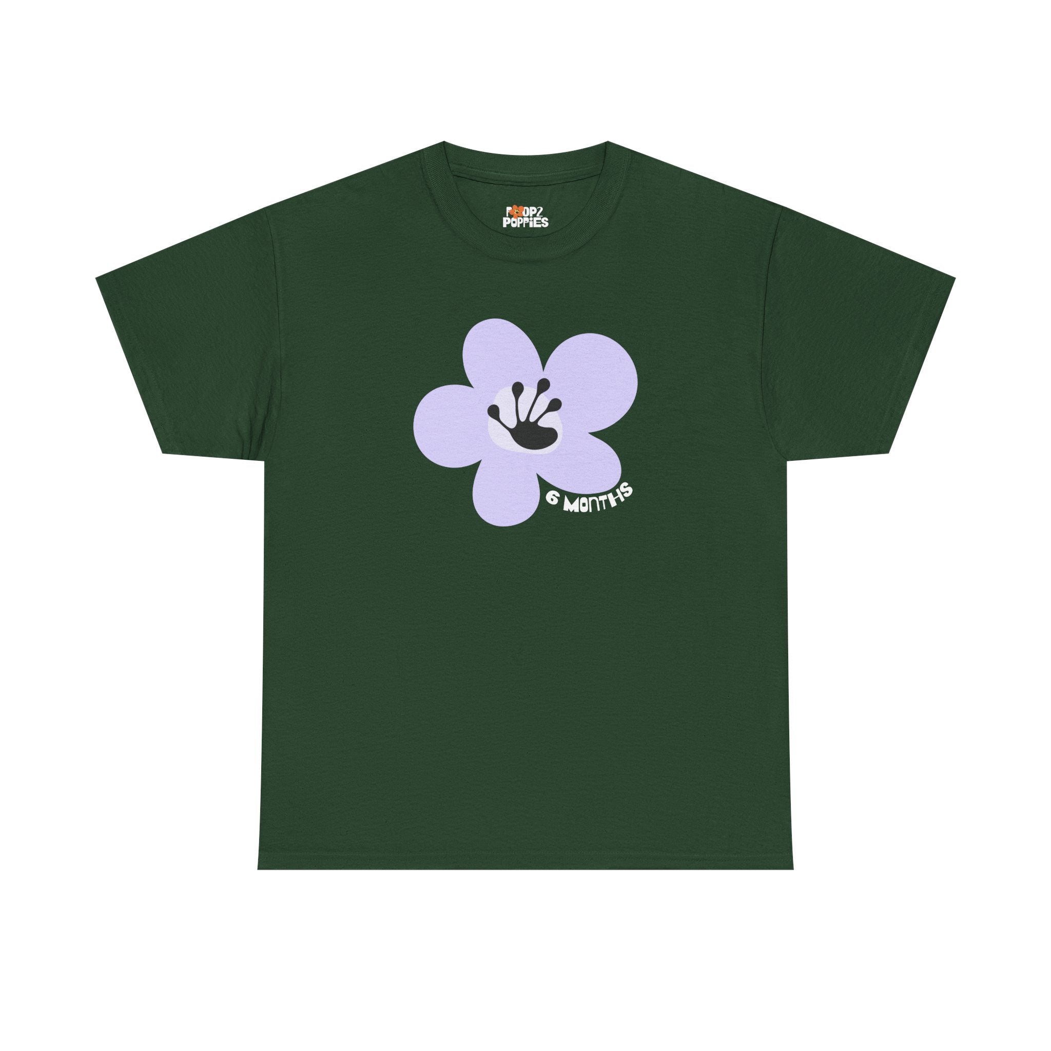 6 Month Milestone Unisex Flower T-Shirt | Recovery Gift | Poop2Poppies™