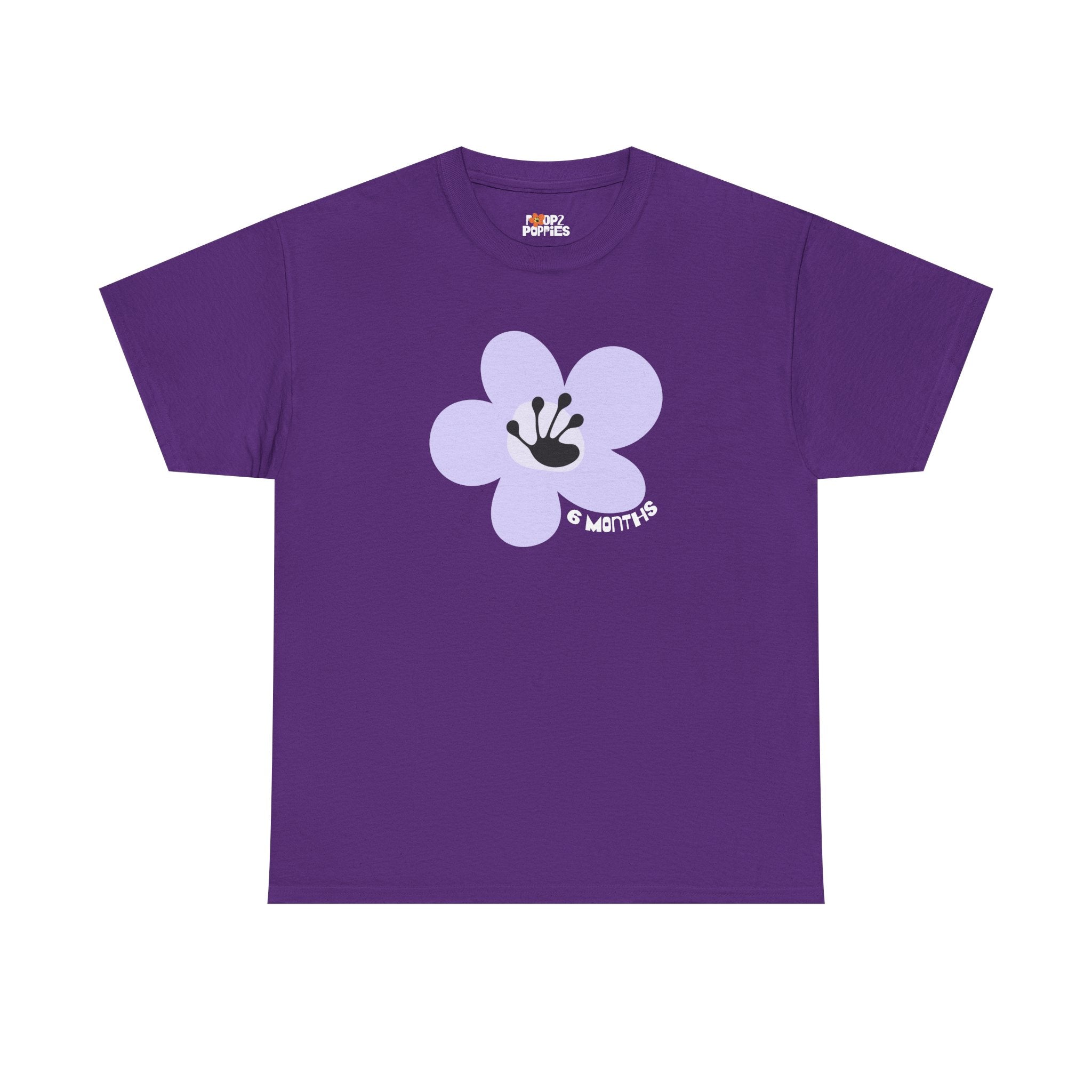 6 Month Milestone Unisex Flower T-Shirt | Recovery Gift | Poop2Poppies™