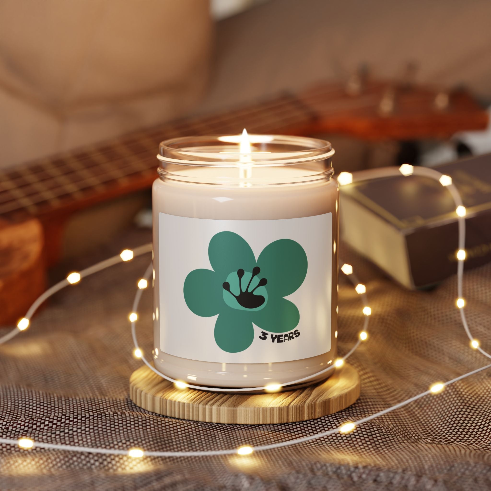 3 Year Milestone Candle | 9oz Soy Scented Candle - White | Poop2Poppies™