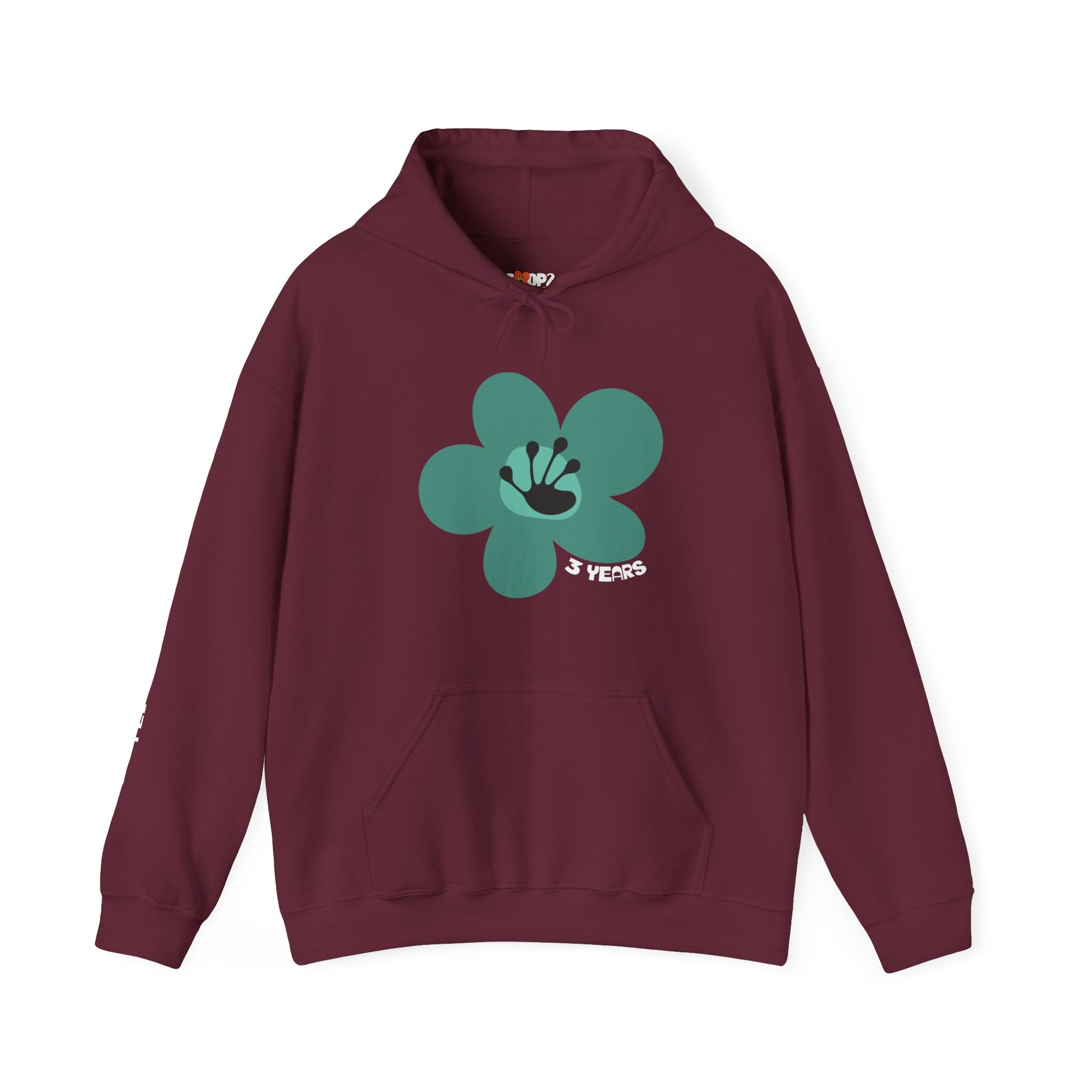 3 Year Milestone Unisex Flower Hoodie | Recovery Gift | Poop2Poppies™