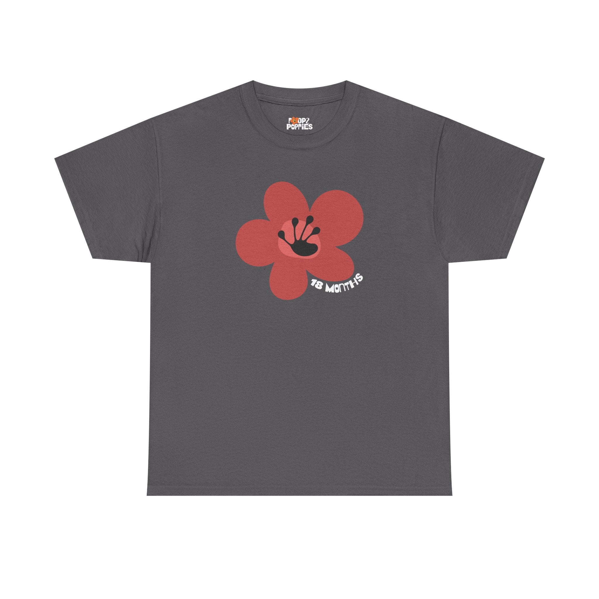 18 Month Milestone Unisex Flower T-Shirt | Recovery Gift | Poop2Poppies™