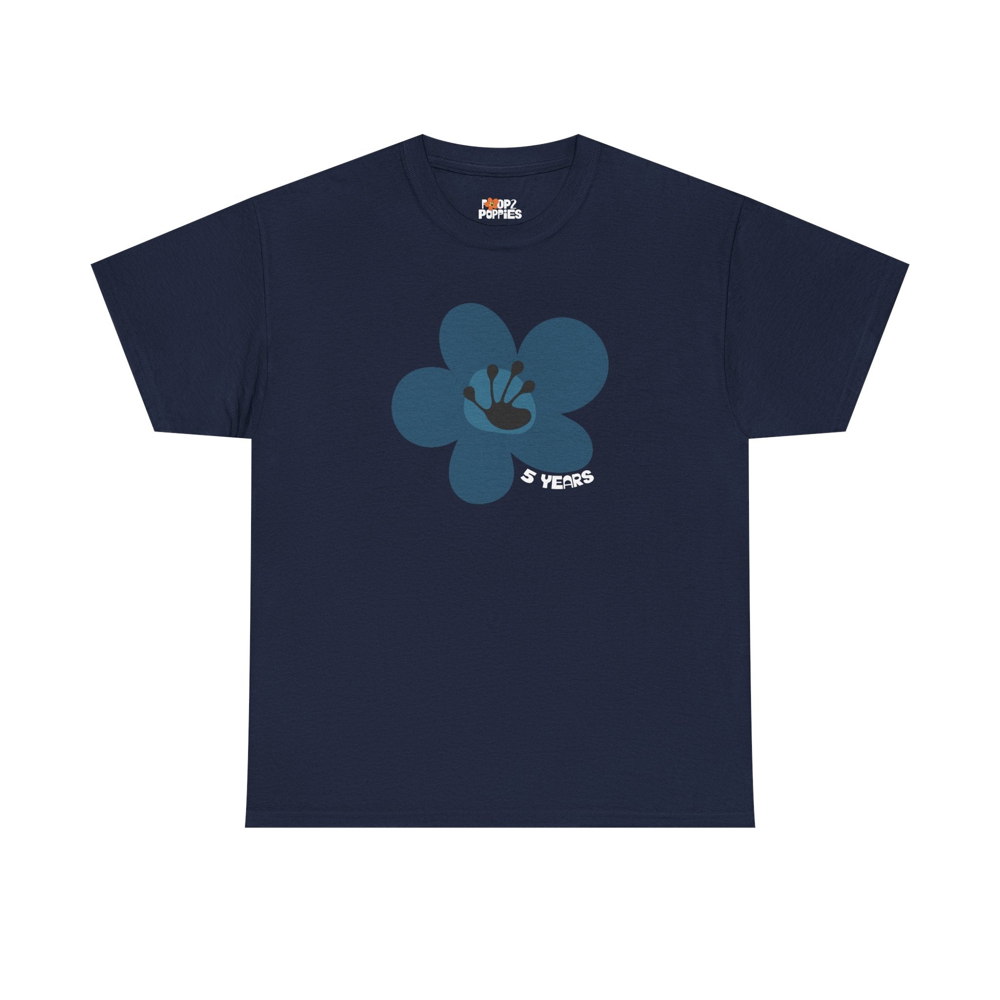 5 Year Milestone Unisex Flower T-Shirt | Recovery Gift | Poop2Poppies™