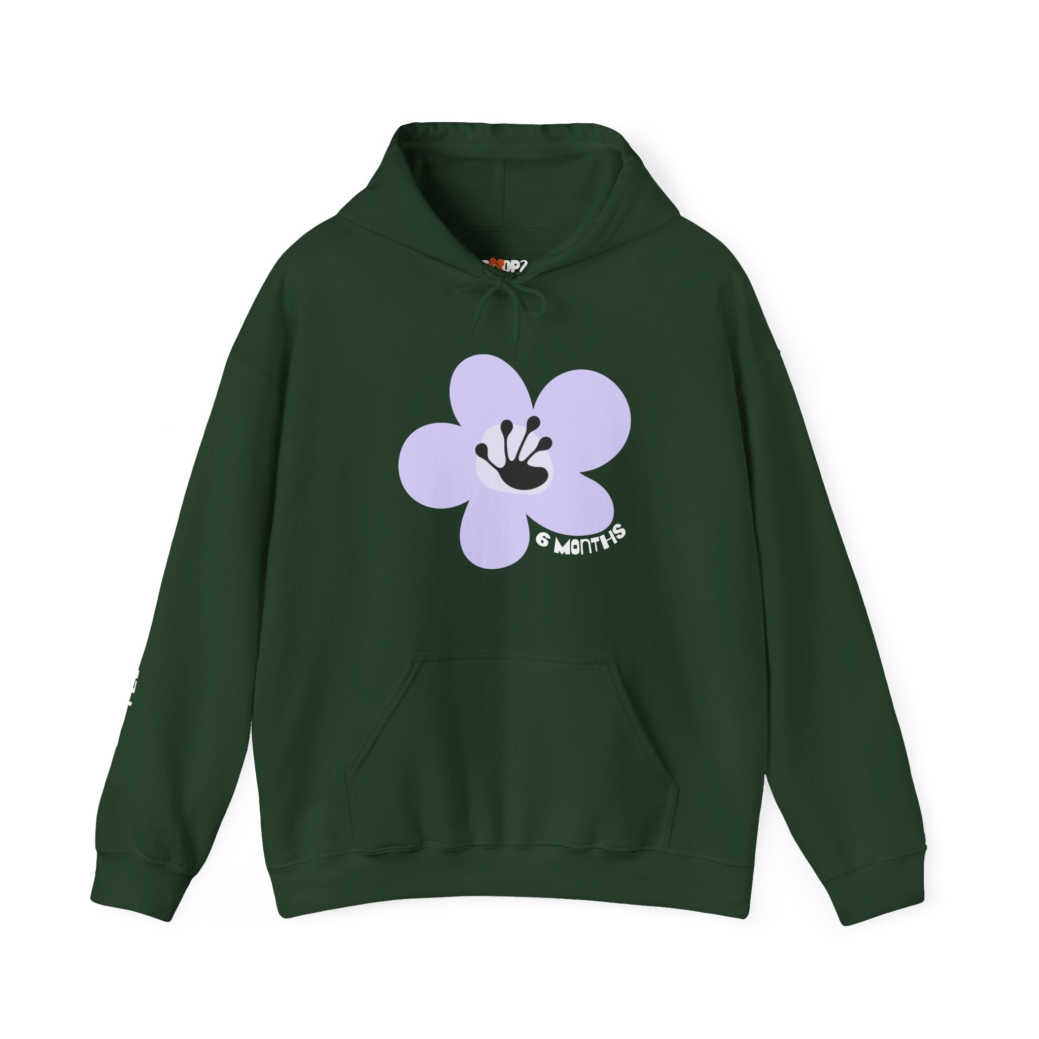 6 Month Milestone Unisex Flower Hoodie | Recovery Gift | Poop2Poppies™